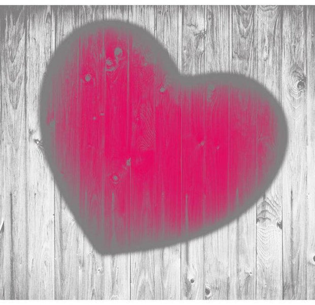 Surface Texture Wallpaper Wall Mural - Pink Heart On Grey Wood