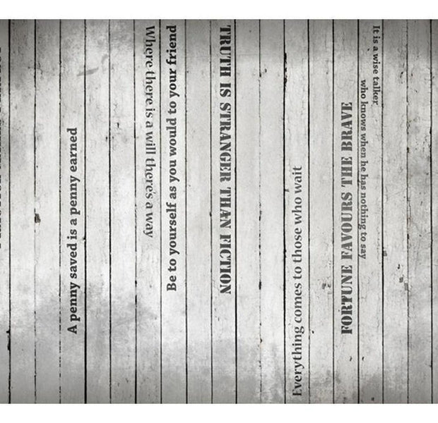 Surface Texture Wallpaper Wall Mural - Quotes on Grey Wood