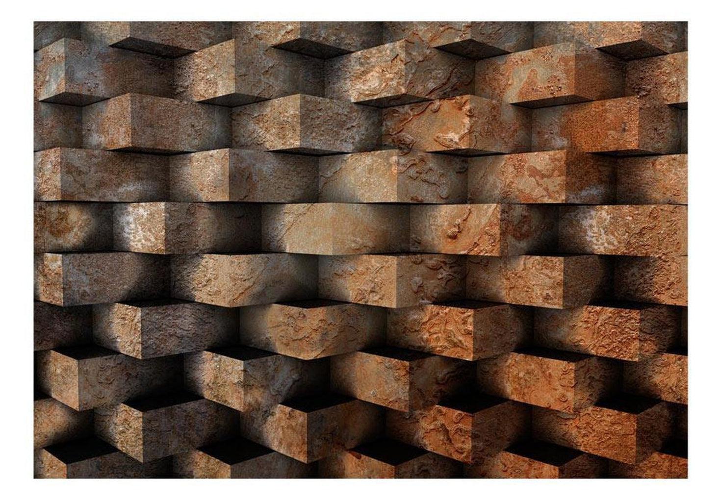 Surface Texture Wallpaper Wall Mural - Uneven Stacked Bricks