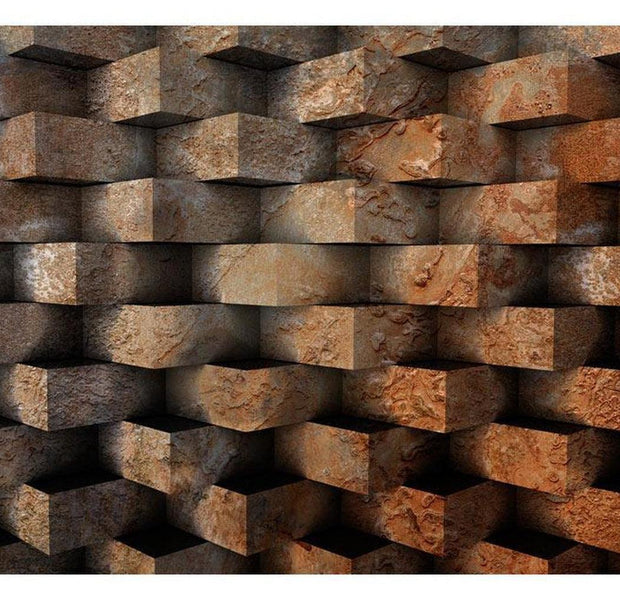 Surface Texture Wallpaper Wall Mural - Uneven Stacked Bricks