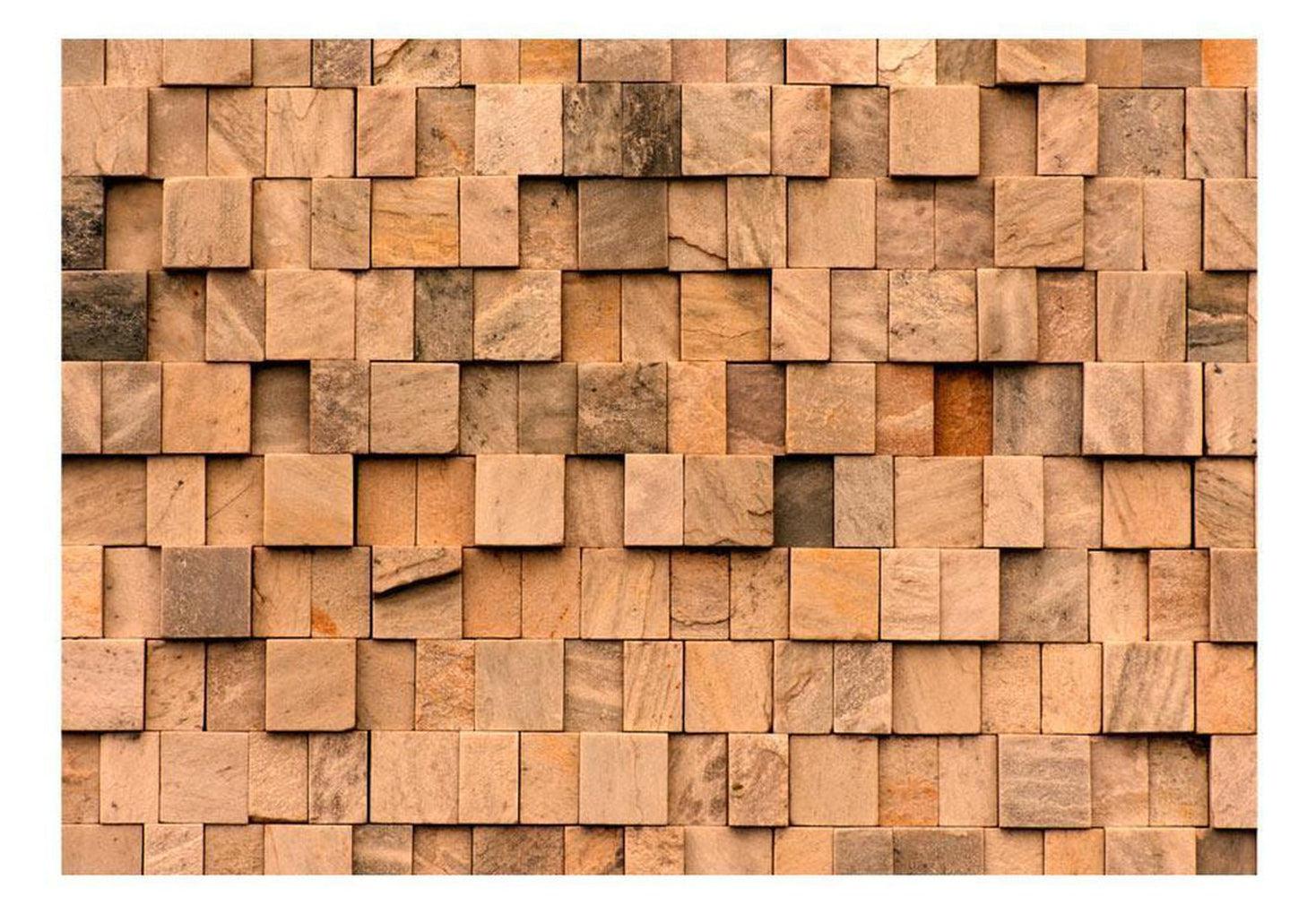 Surface Texture Wallpaper Wall Mural - Stacked Mixed Wooden Blocks