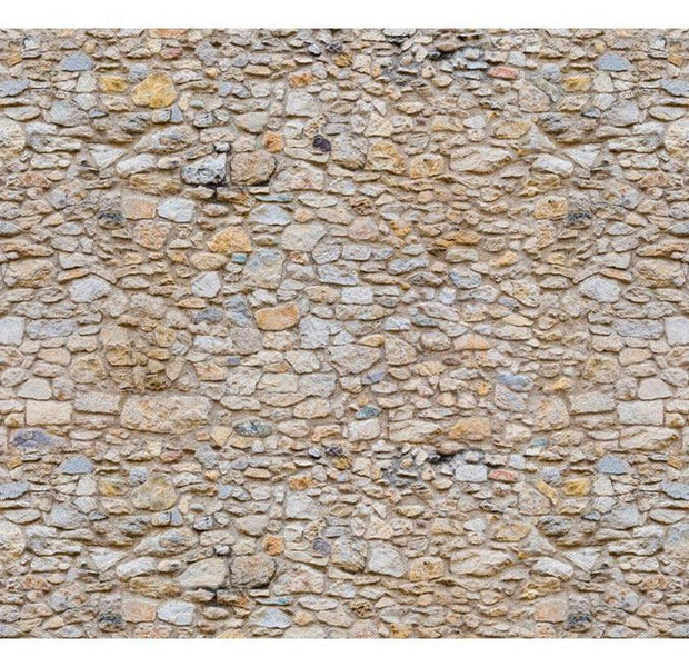 Surface Texture Wallpaper Wall Mural - Stacked Pebbles Stone Wall