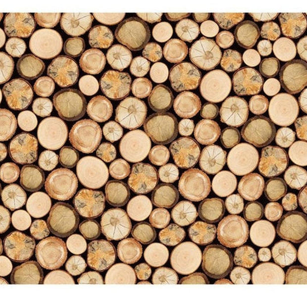 Surface Texture Wallpaper Wall Mural - Stacked Tree Slabs