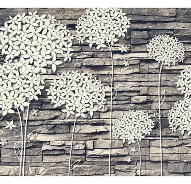 Surface Texture Wallpaper Wall Mural - Stone Flowers