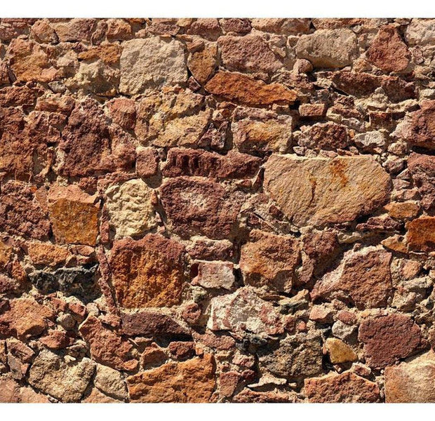 Surface Texture Wallpaper Wall Mural - Terracotta Stacked Stone Wall