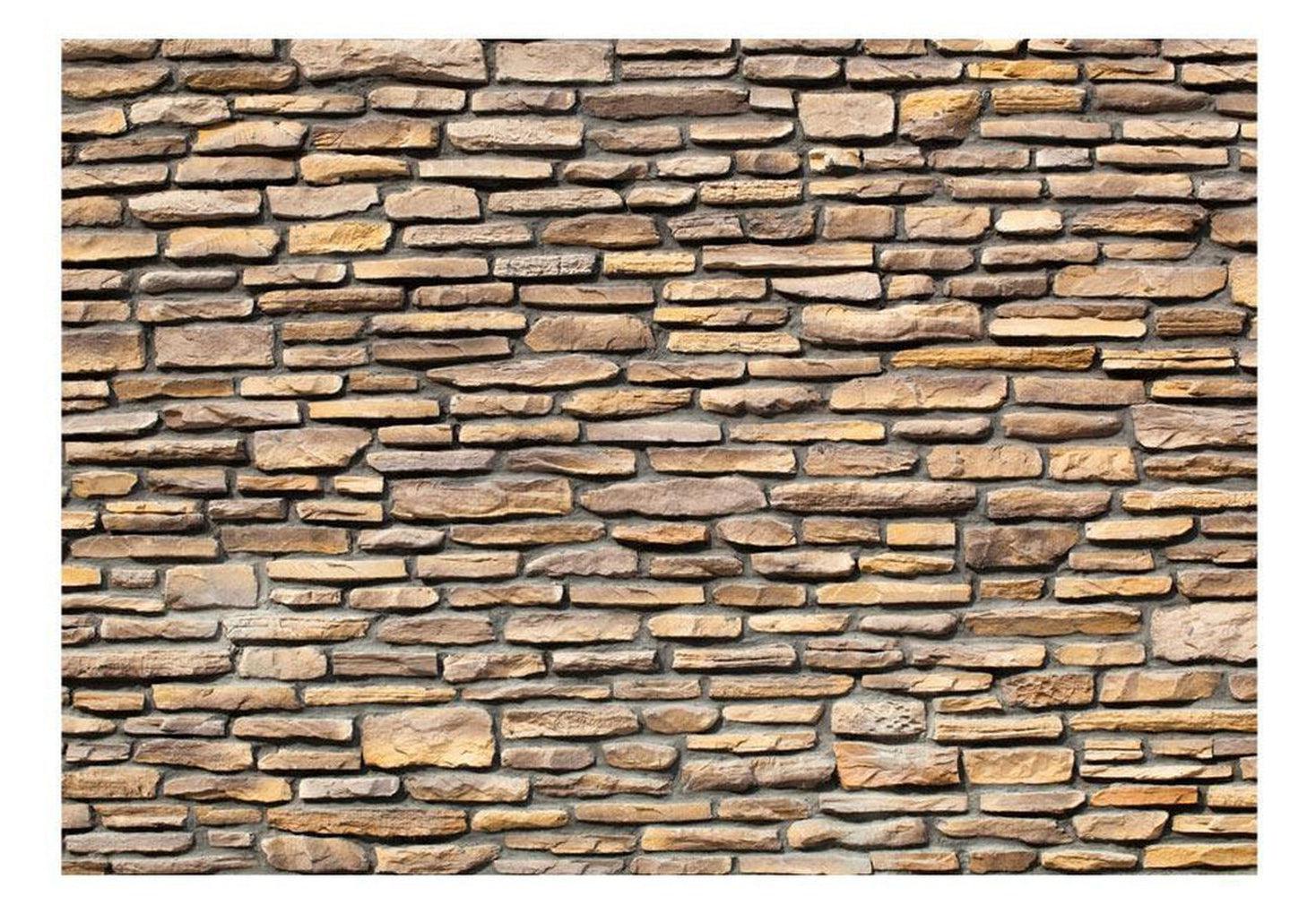 Surface Texture Wallpaper Wall Mural - Uneven Stacked Brick Wall