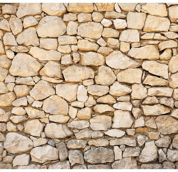 Surface Texture Wallpaper Wall Mural - Beige Stone Wall