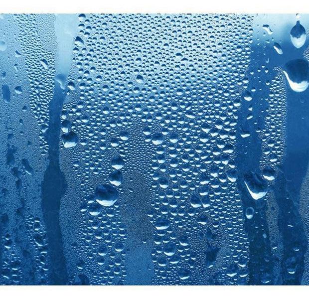 Surface Texture Wallpaper Wall Mural - Water Drops On Blue Glass