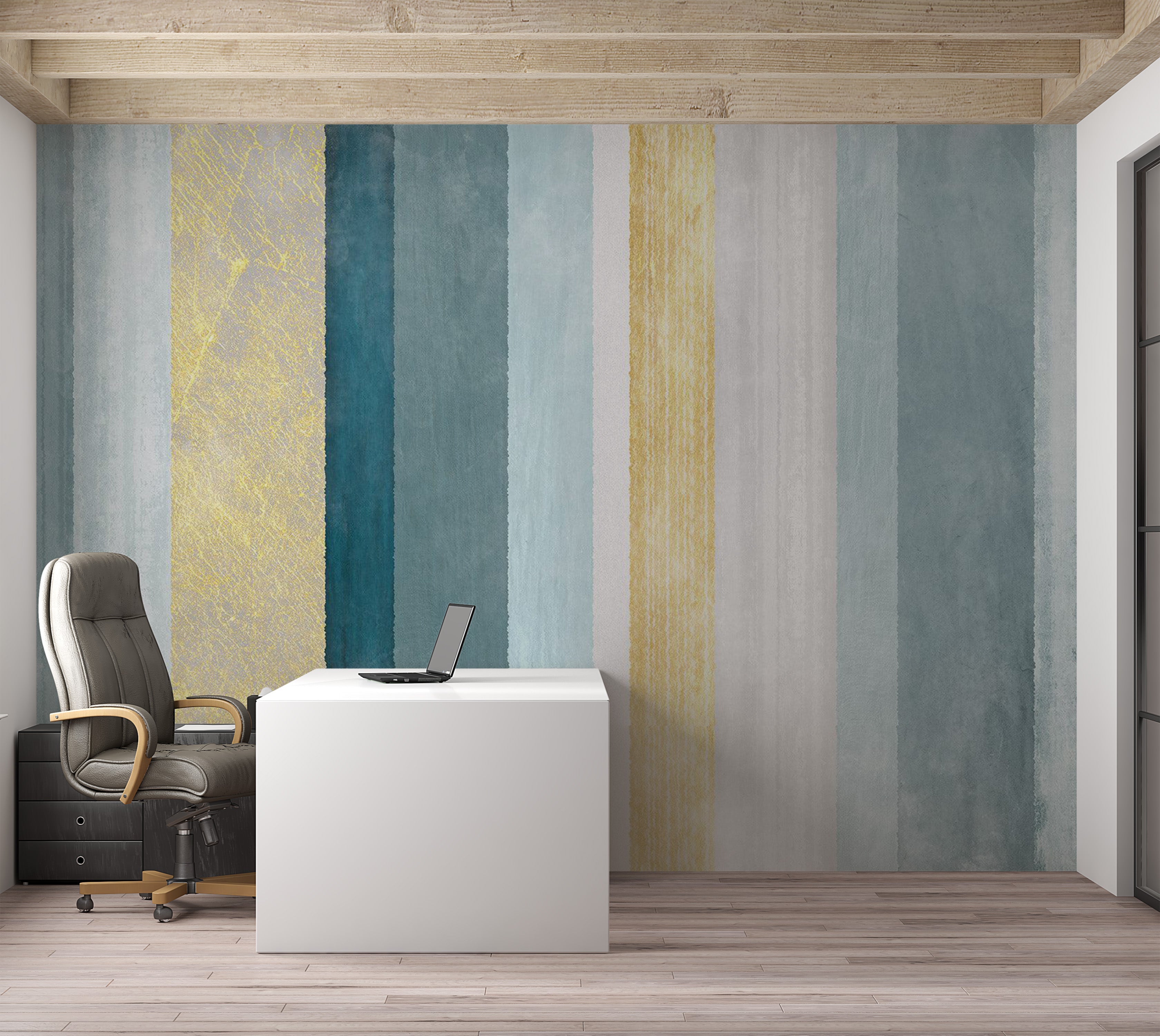 Background Wallpaper Wall Mural - Blue Striped Pattern 39"Wx27"H / Regular