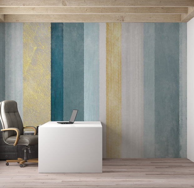 Background Wallpaper Wall Mural - Blue Striped Pattern 39"Wx27"H / Regular