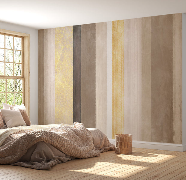 Background Wallpaper Wall Mural - Gold Striped Pattern 39"Wx27"H / Regular