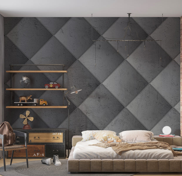 Background Wallpaper Wall Mural - Grey Symmetry 39"Wx27"H / Regular