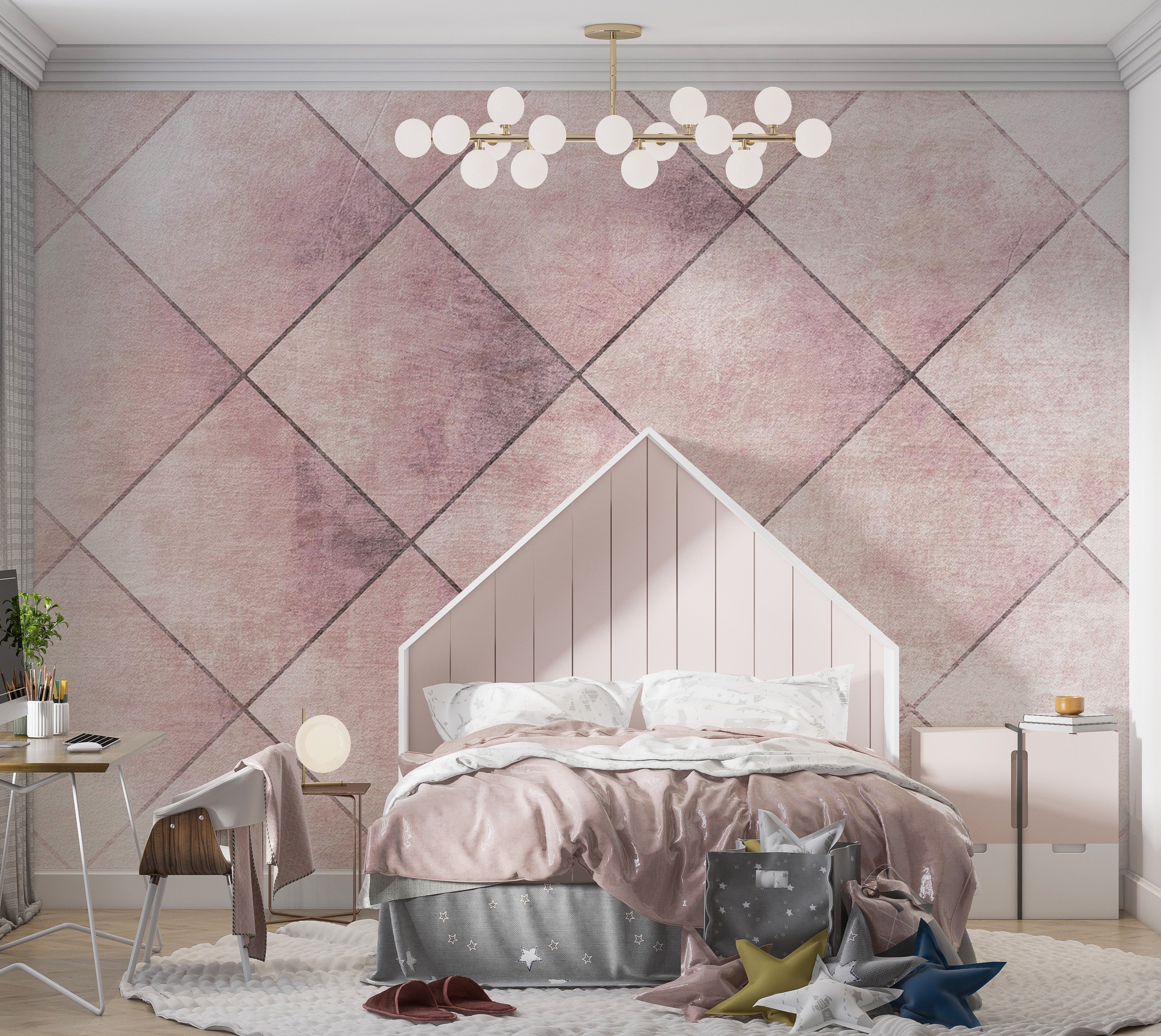 Background Wallpaper Wall Mural - Perfect Tiles 39"Wx27"H / Regular