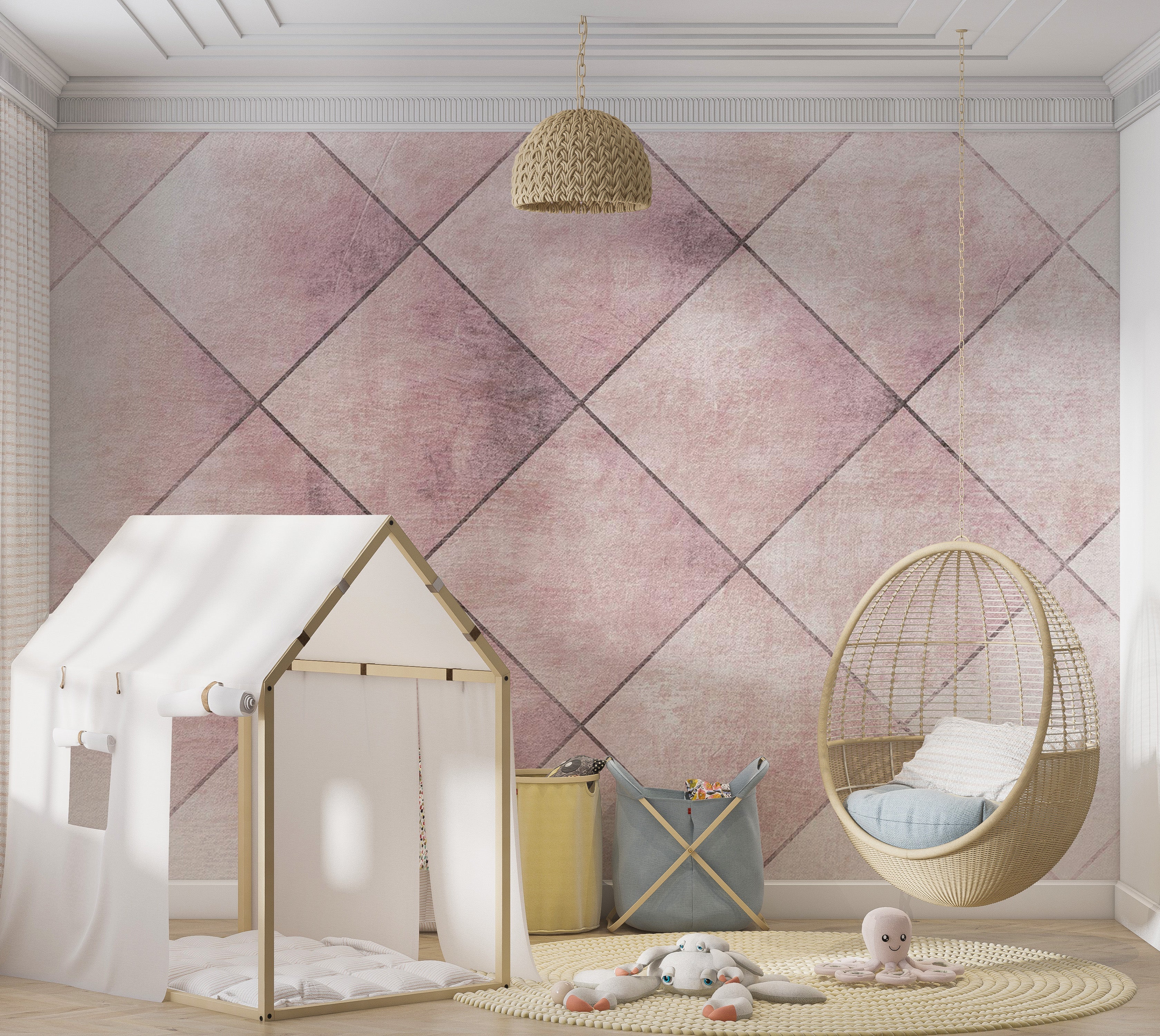 Background Wallpaper Wall Mural - Perfect Tiles 39"Wx27"H / Regular