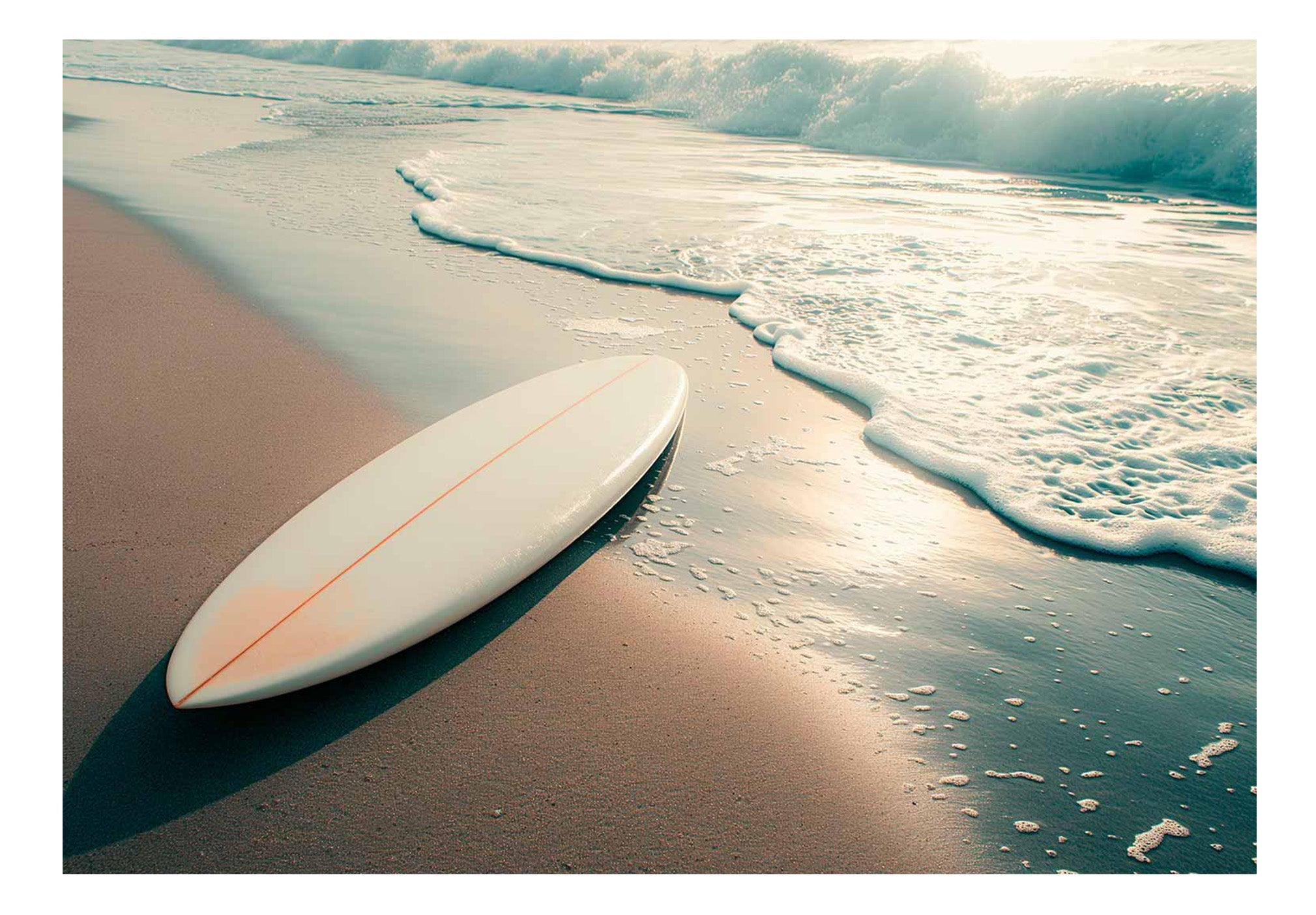 Beach Wallpaper Wall Mural - Washed Up Surfboard