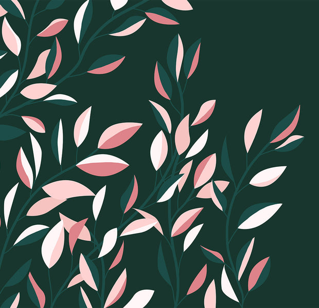 Botanical Wallpaper Wall Mural - Abstract Flowering Vine