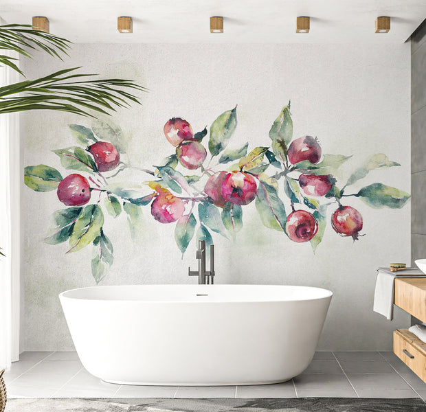 Botanical Wallpaper Wall Mural - Apple Branch 39"Wx27"H / Regular