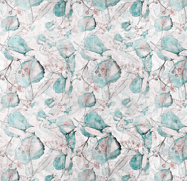 Botanical Wallpaper Wall Mural - Blue Autumn Souvenirs