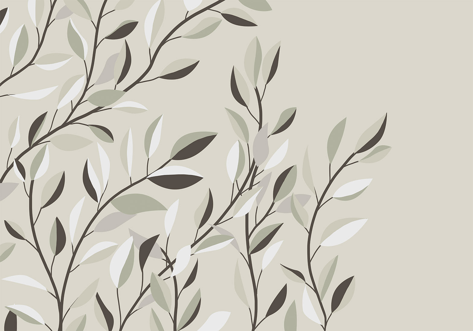 Botanical Wallpaper Wall Mural - Climbing Leaves