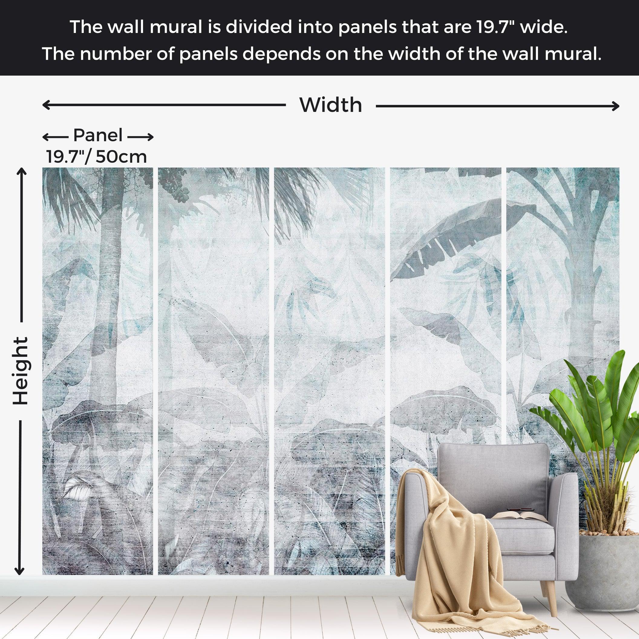 Botanical Wallpaper Wall Mural - Faded Jungle