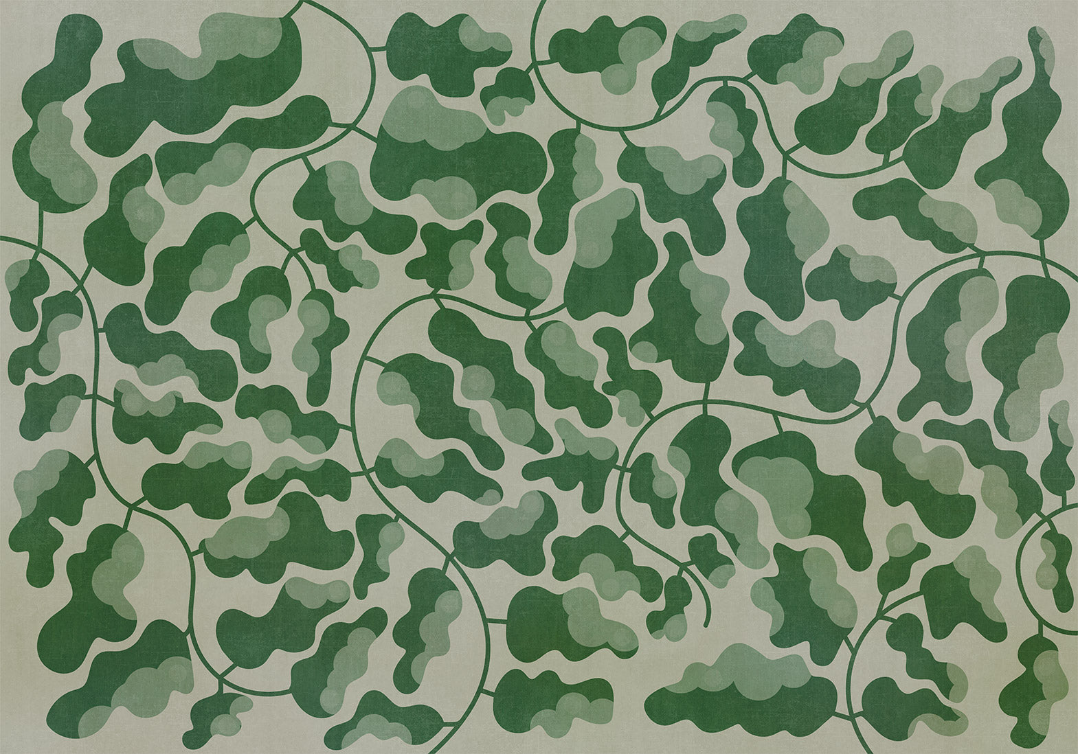 Botanical Wallpaper Wall Mural - Green Labyrinth