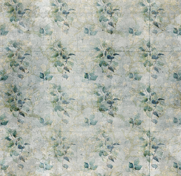 Botanical Wallpaper Wall Mural - Green Leaf Bouquets