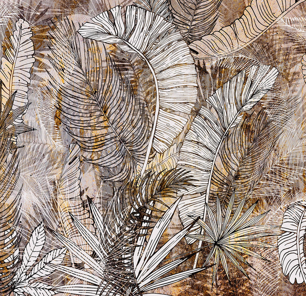 Botanical Wallpaper Wall Mural - Honey Plumes