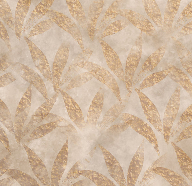 Botanical Wallpaper Wall Mural - Leaves and Gold