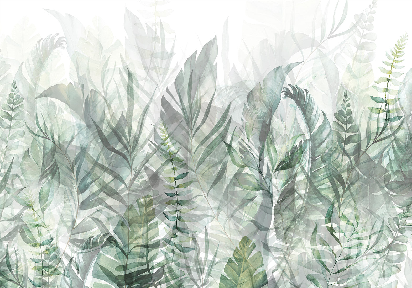 Botanical Wallpaper Wall Mural - Magic Grove Green