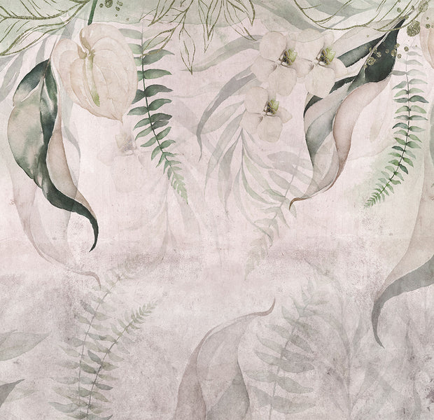 Botanical Wallpaper Wall Mural - Morning Exotic