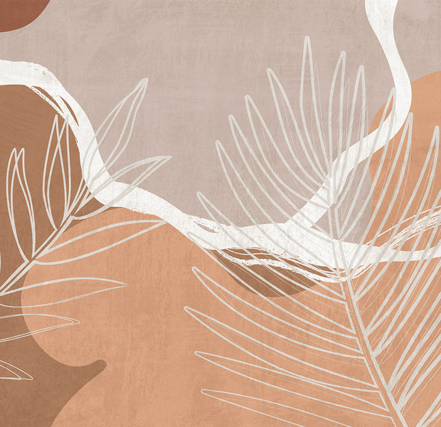 Botanical Wallpaper Wall Mural - Organic Shapes