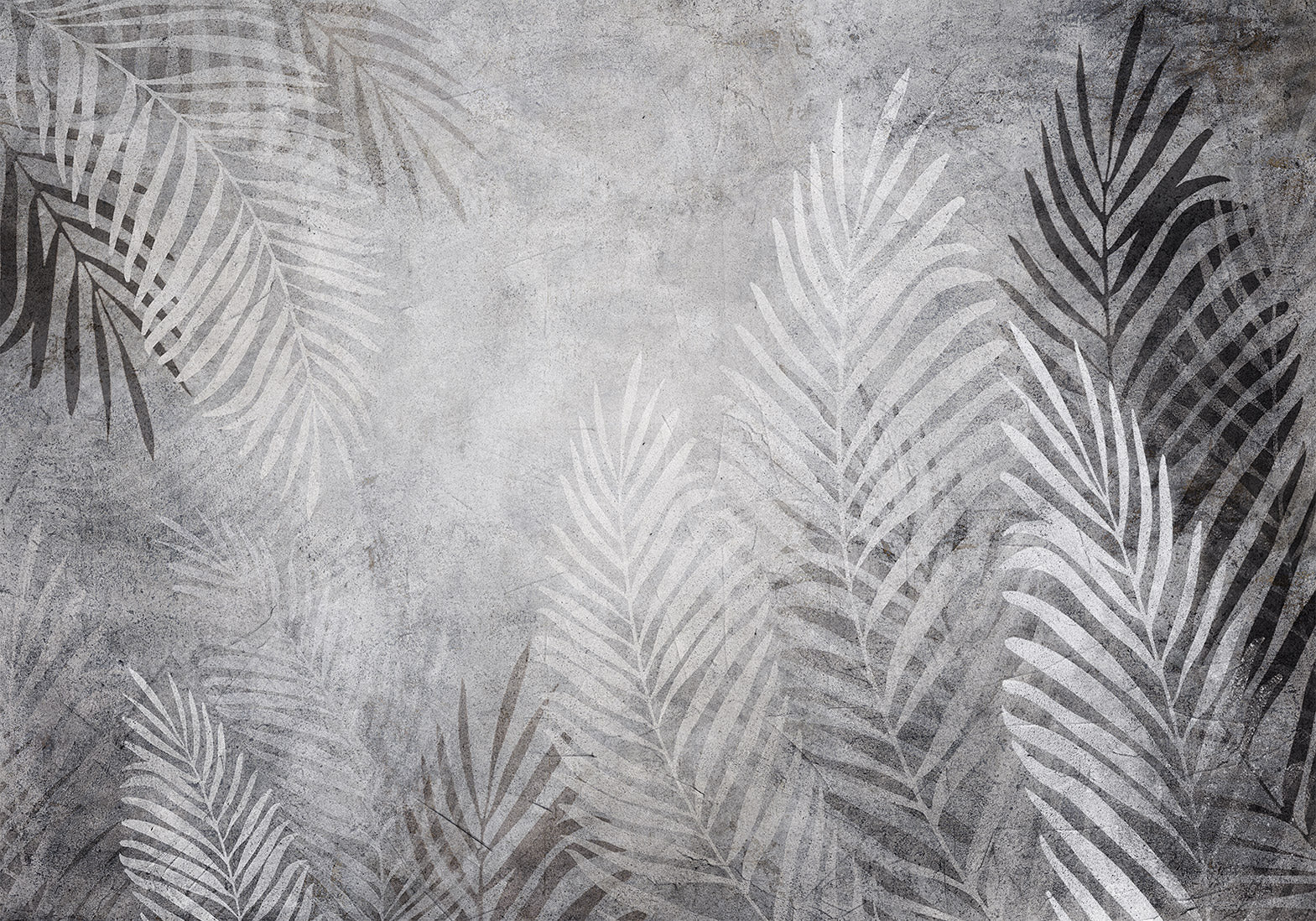 Botanical Wallpaper Wall Mural - Palm Leaves in The Dark