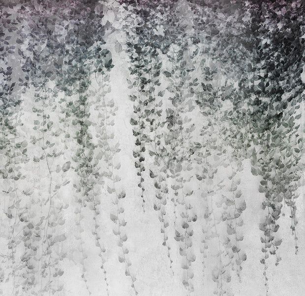Botanical Wallpaper Wall Mural - Peaceful Grey Oasis