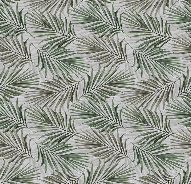 Botanical Wallpaper Wall Mural - Repeating Green Leaf Pattern