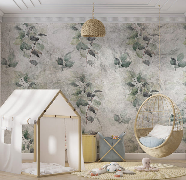 Botanical Wallpaper Wall Mural - Statue of Nature 39"Wx27"H / Regular