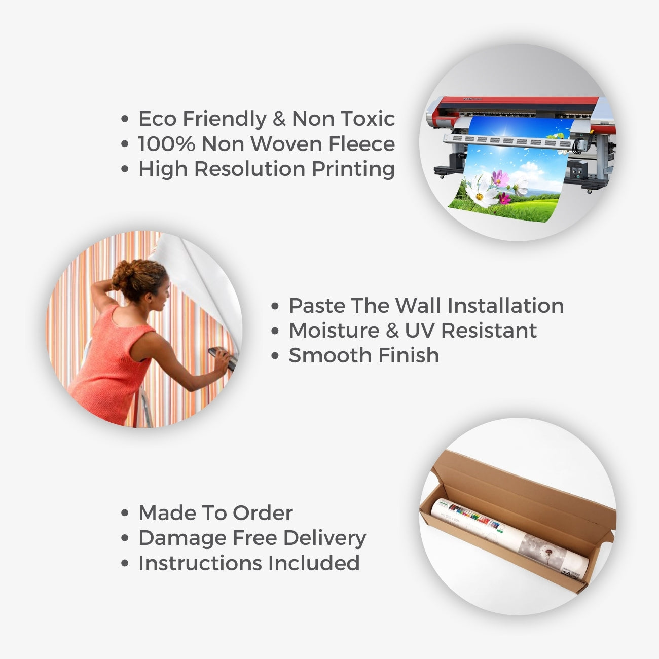 Botanical Wallpaper Wall Mural - Watercolor Apple Branch