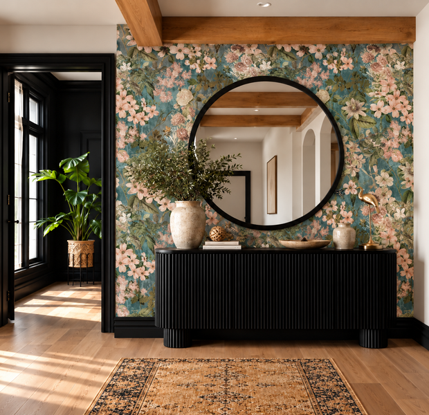 Premium Wallpaper Wall Mural - Garden Romance Blue