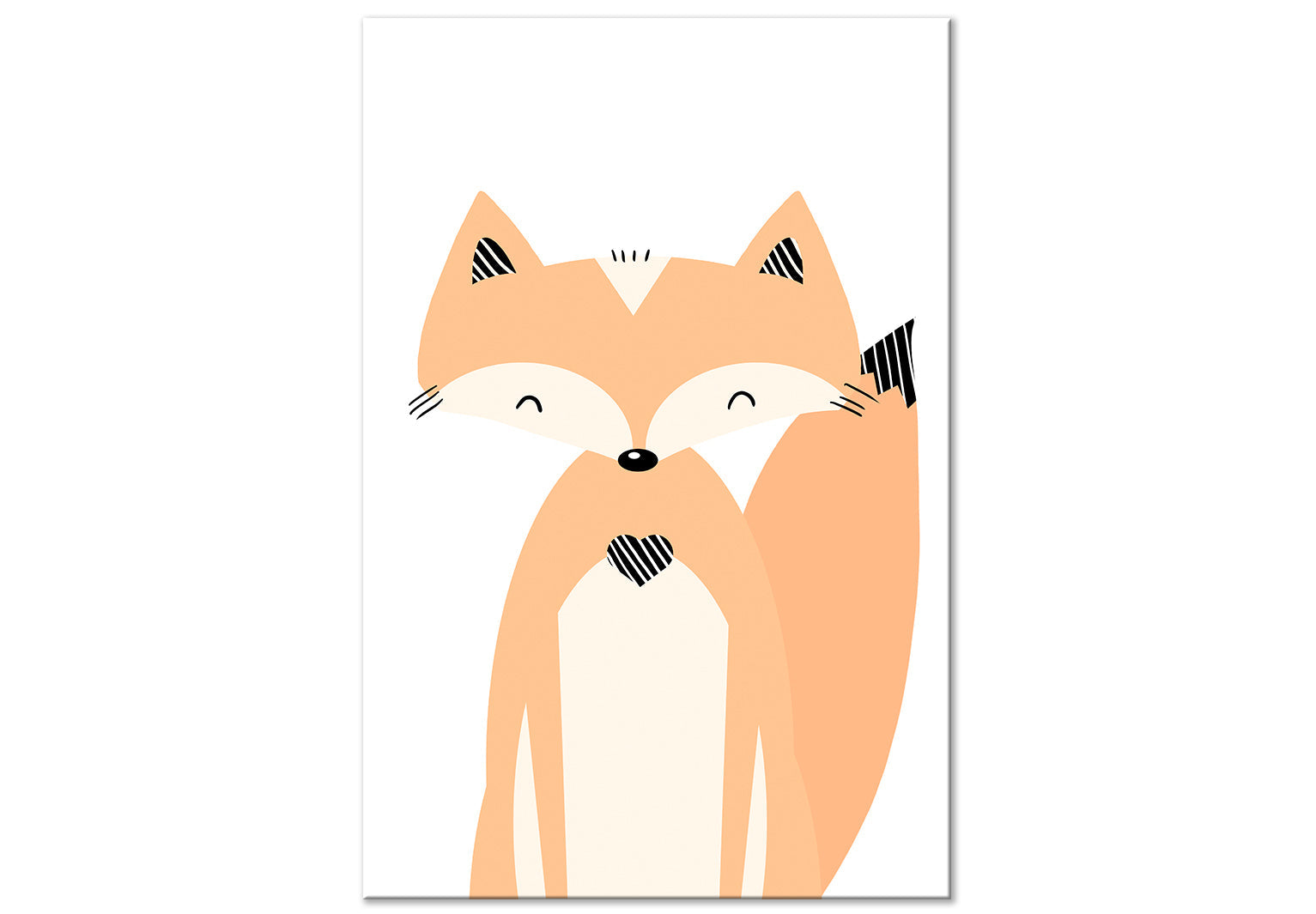 Cartoon Canvas Wall Art - Happy Fox