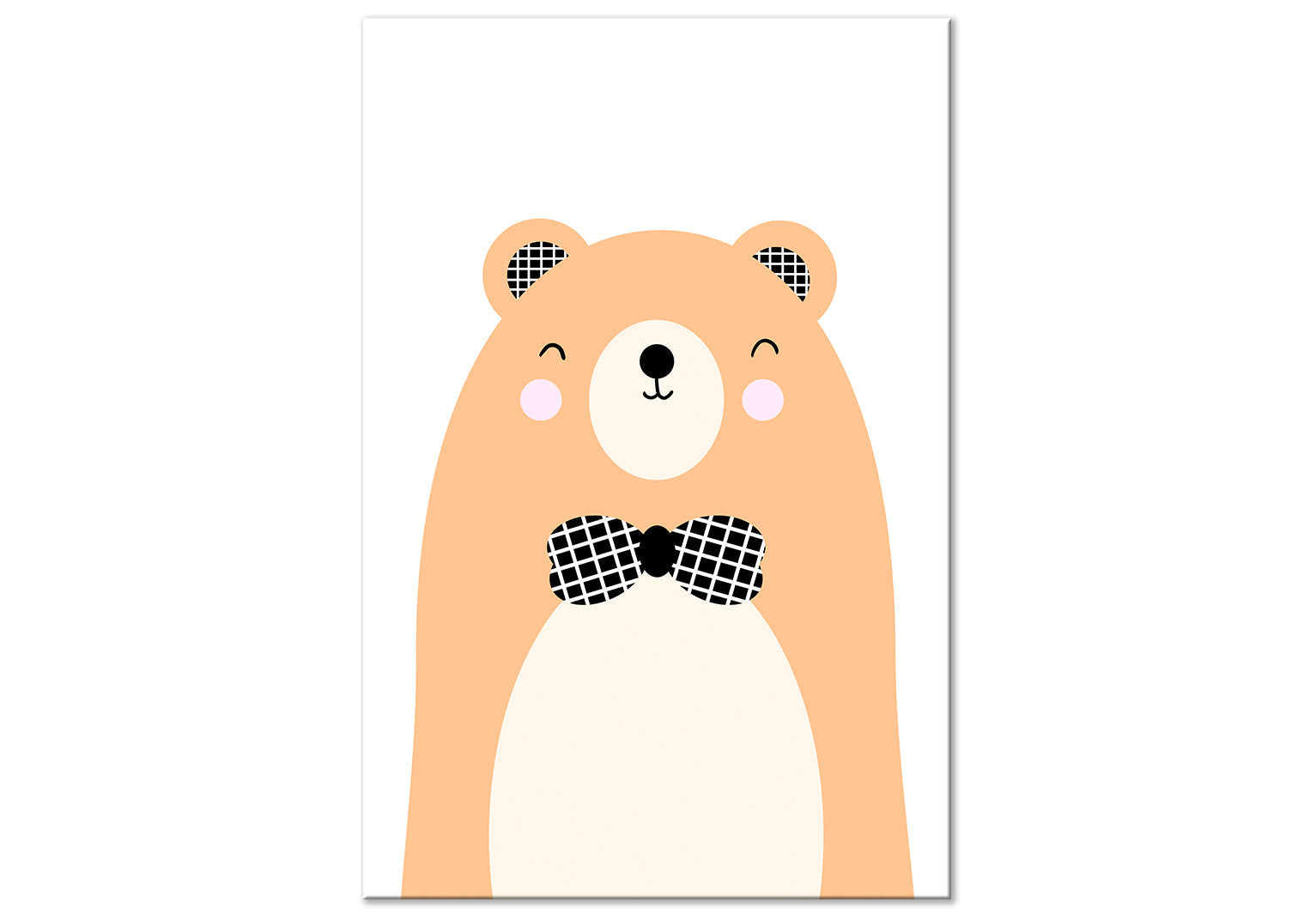 Cartoon Canvas Wall Art - Teddy Bear in Bow Tie