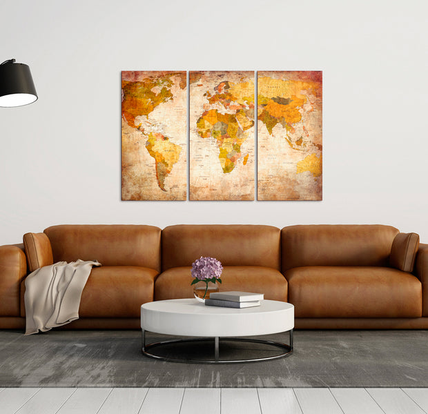 Decorative Cork Pin Board - Antique Travel - 3 Pieces