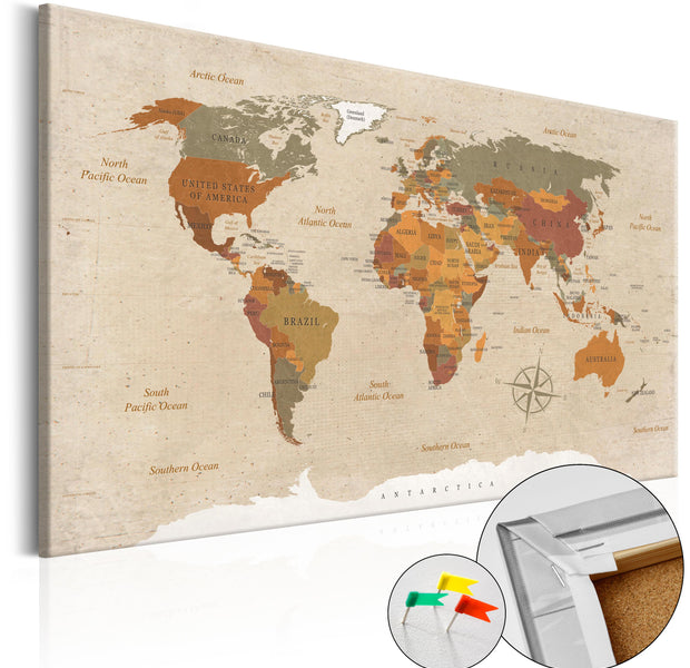 Decorative Cork Pin Board - Beige Chic