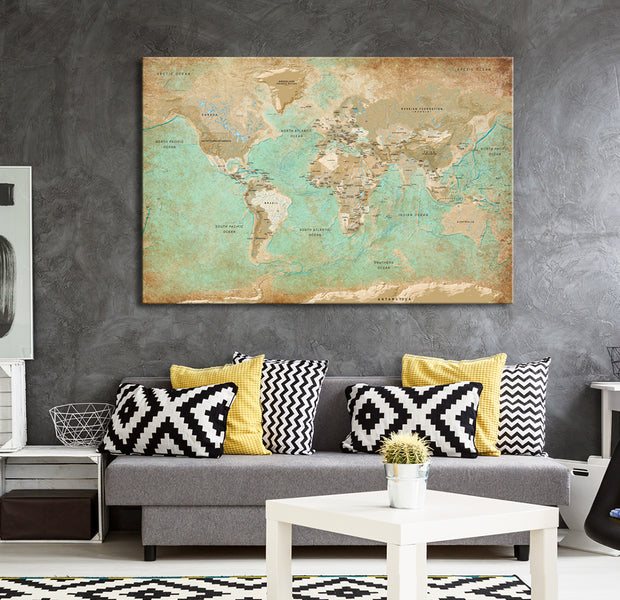 Decorative Cork Pin Board - Celadon Journey