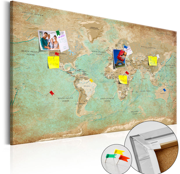 Decorative Cork Pin Board - Celadon Journey