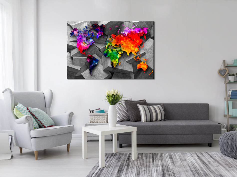 Decorative Cork Pin Board - Cubic World