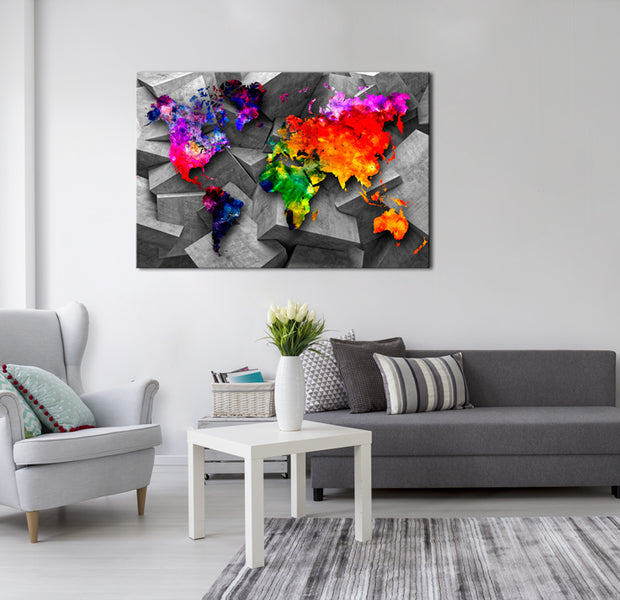 Decorative Cork Pin Board - Cubic World