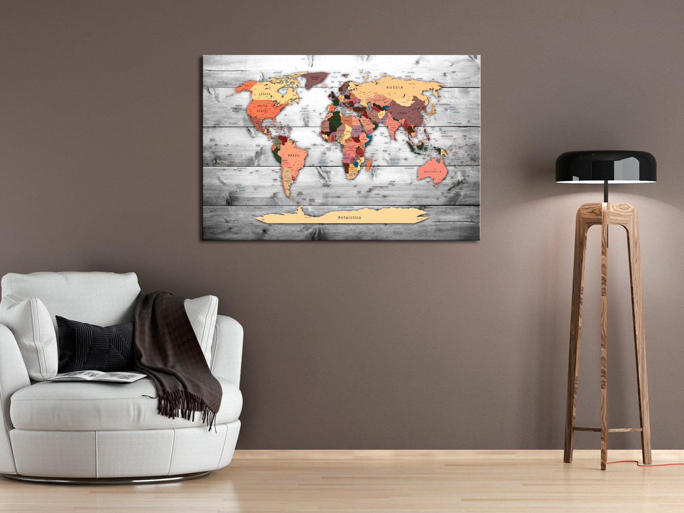 Decorative Cork Pin Board - Direction World