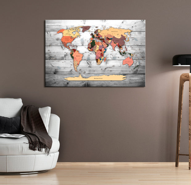 Decorative Cork Pin Board - Direction World