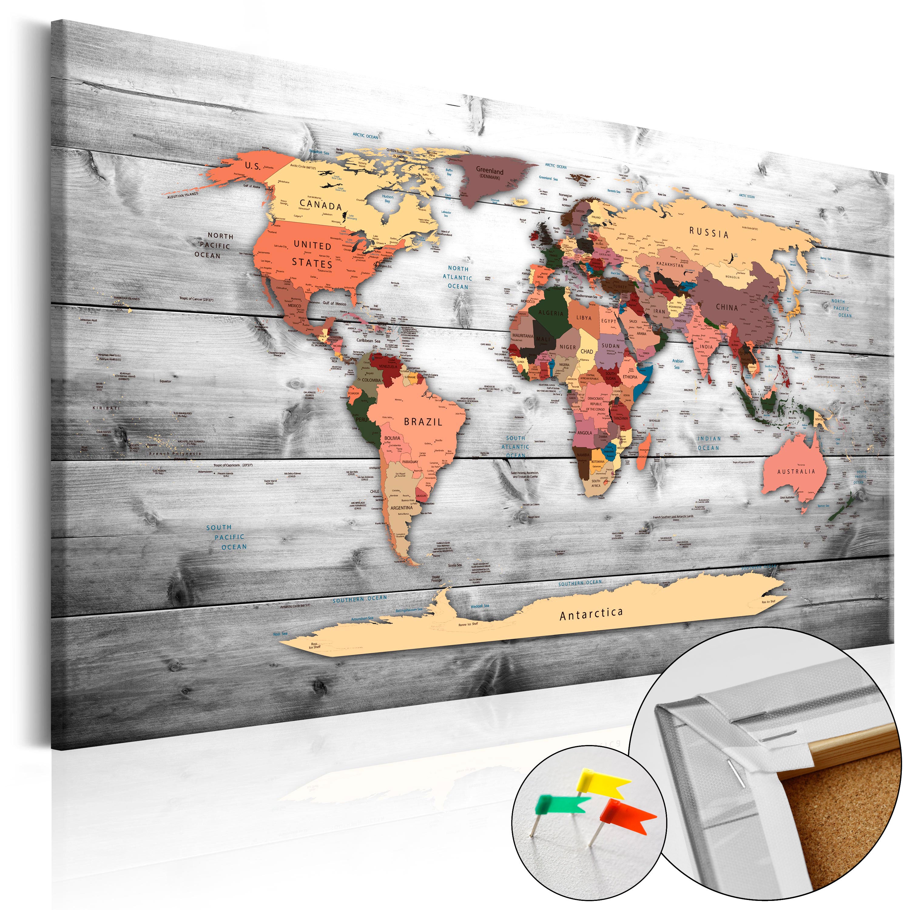 Decorative Cork Pin Board - Direction World