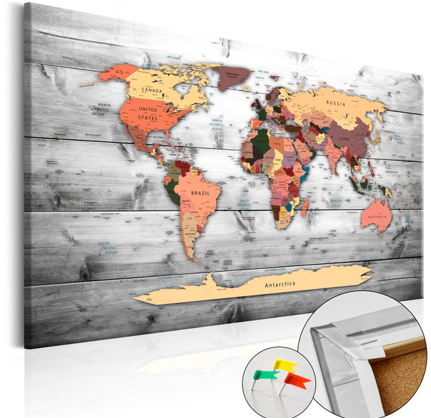 Decorative Cork Pin Board - Direction World