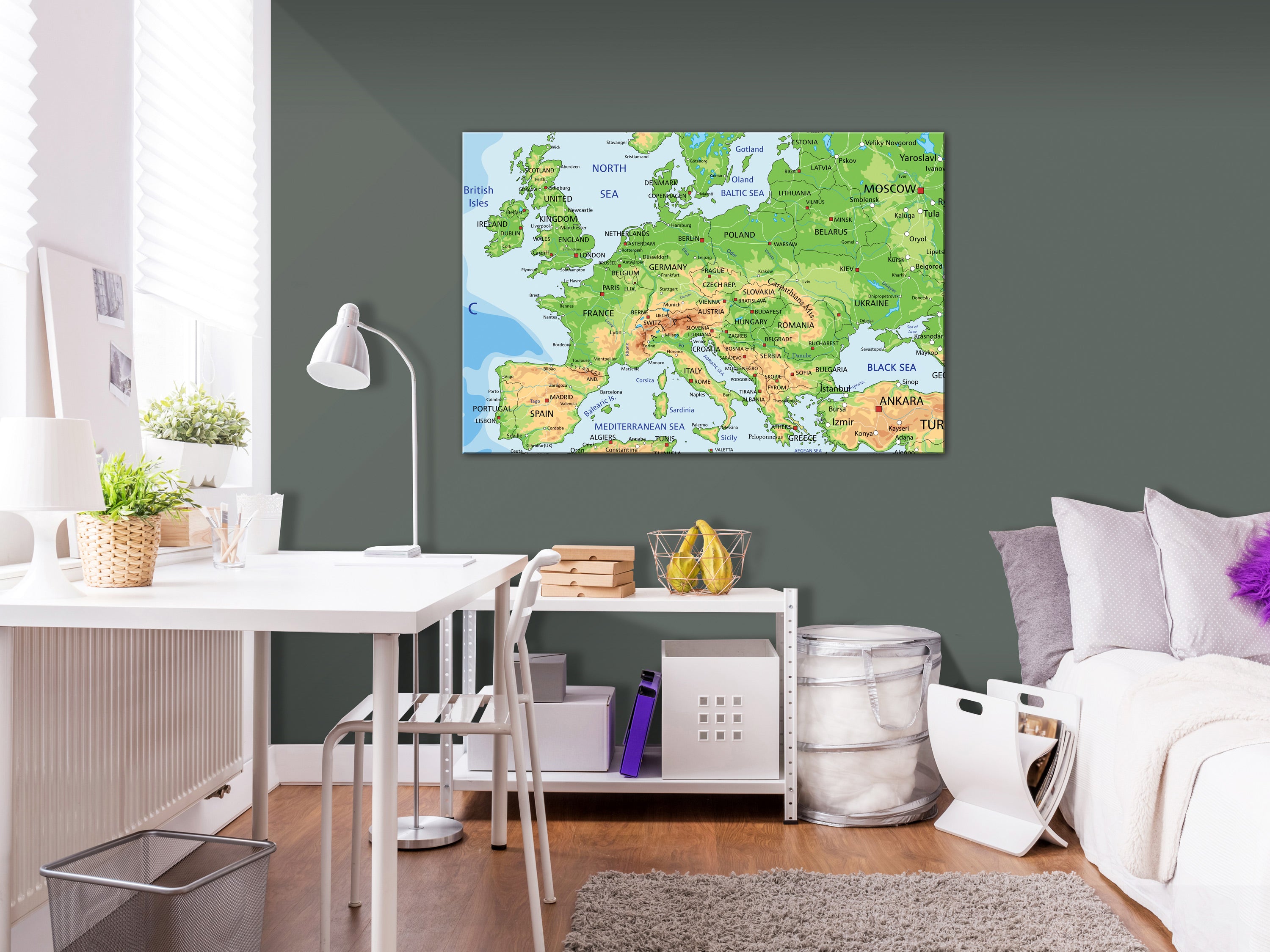 Decorative Cork Pin Board - Europe